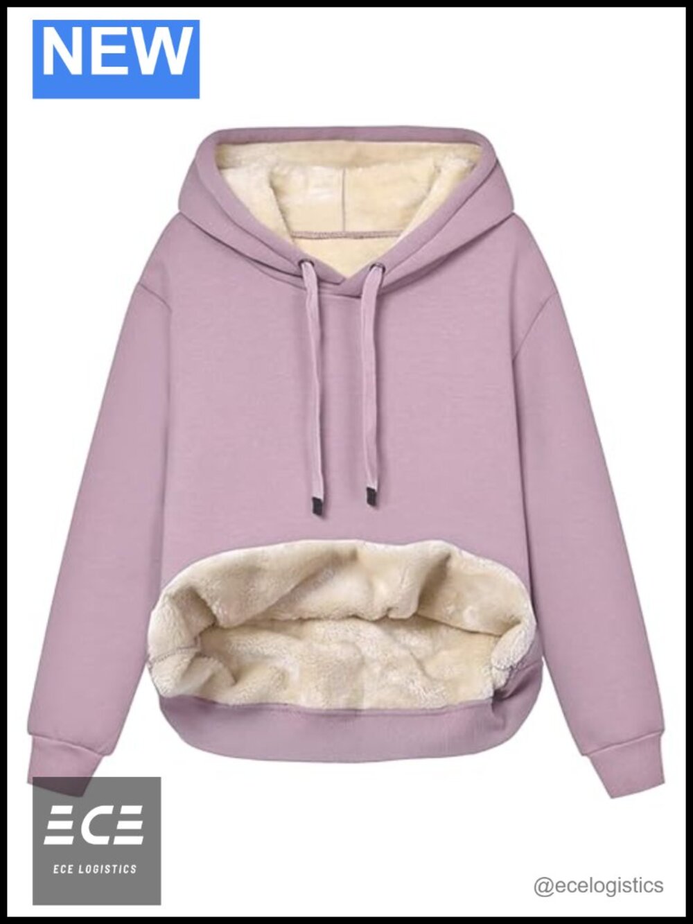 Sherpa Lined Fleece Hoodie Pullover Sweatshirt Winter Warm